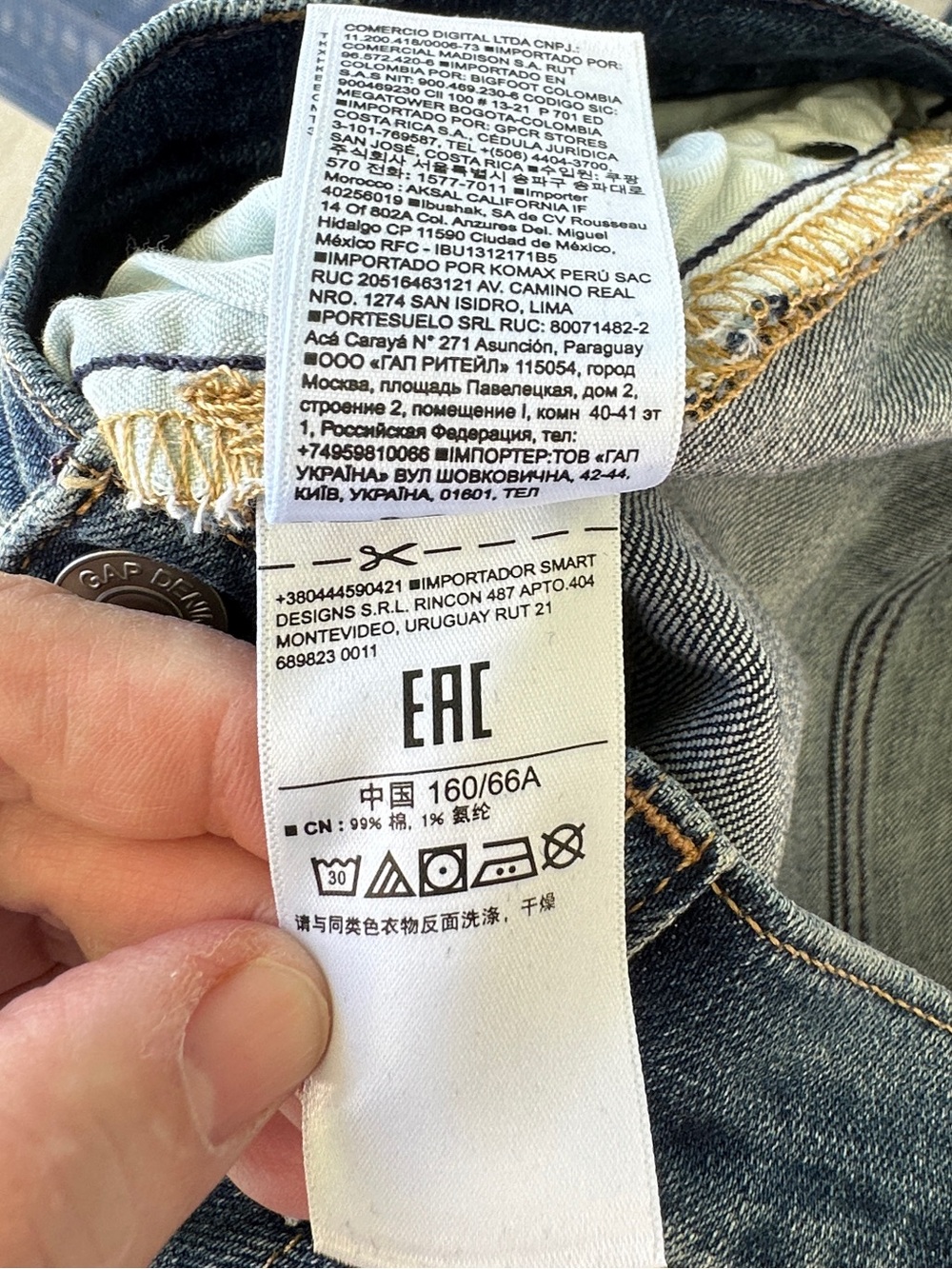 GAP Girlfriend mid rise dark indigo Blue Straight Jeans size 0/25 - Picture 11 of 12
